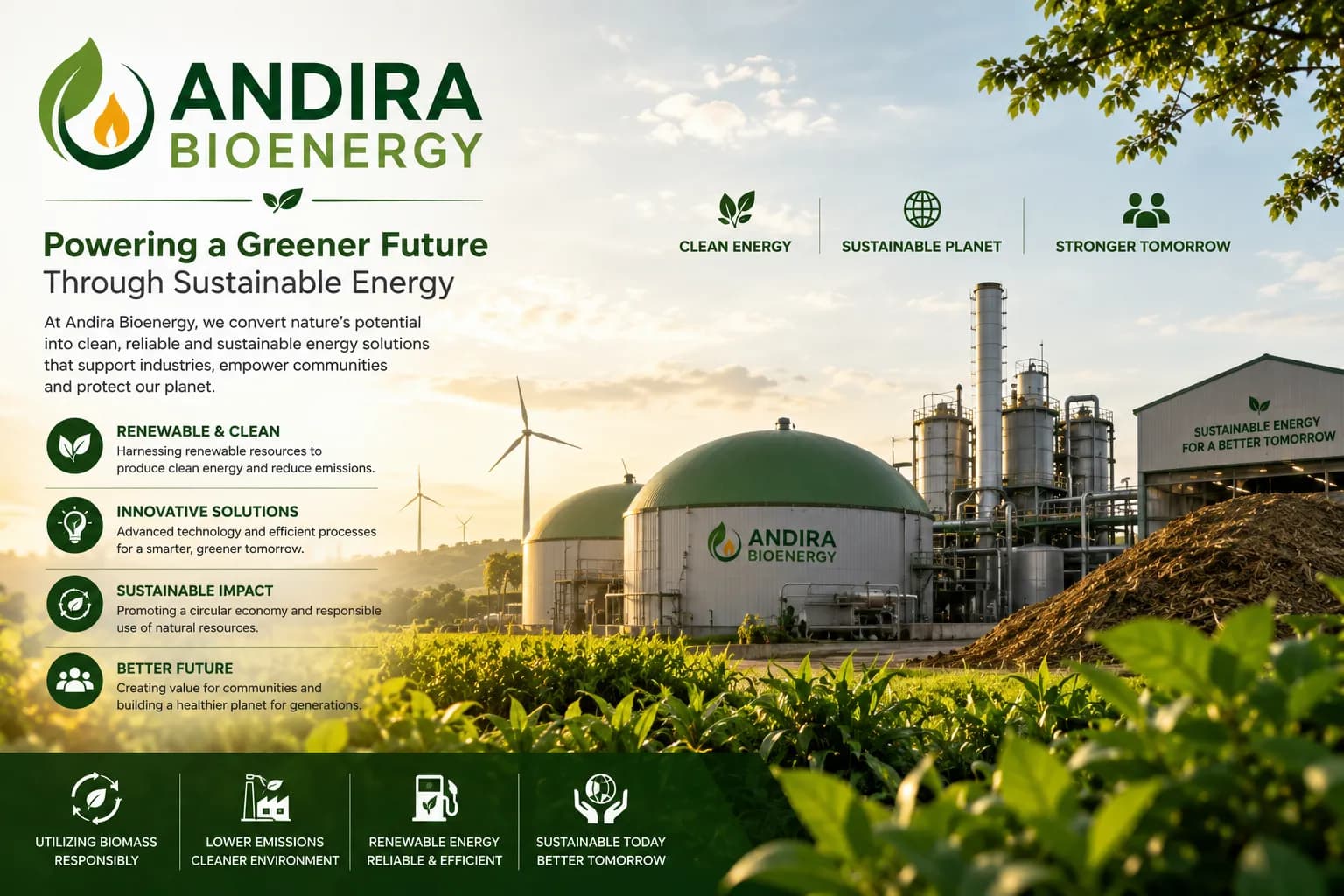 Andira Bioenergy — Powering Tomorrow with Clean Energy.