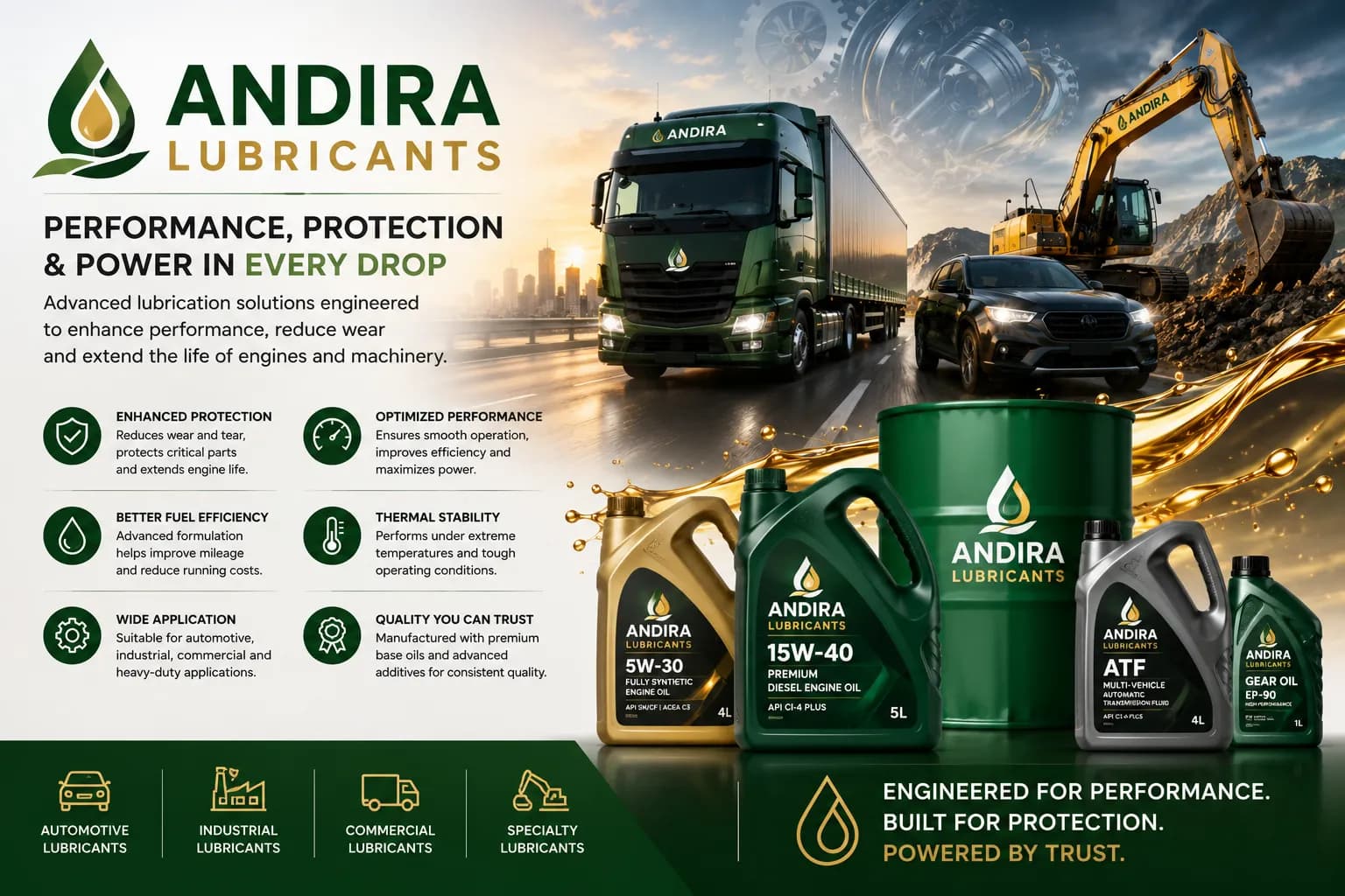 Andira Lubricants — Premium Performance. Trusted Protection.